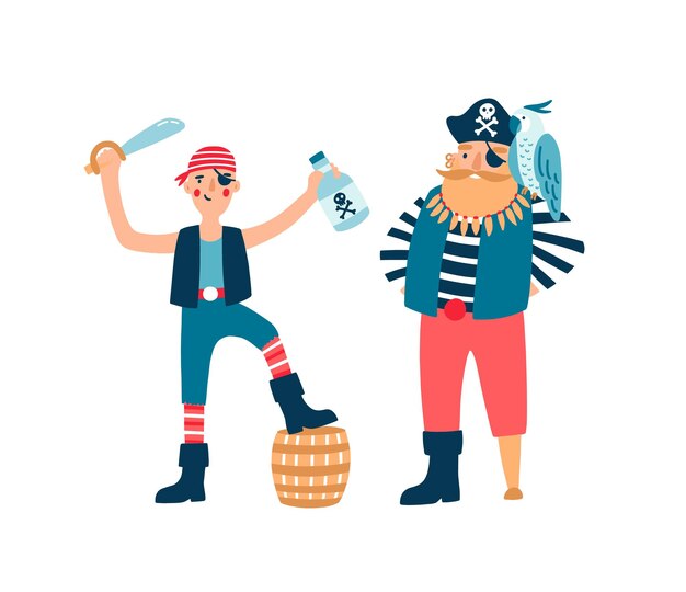 イラストかわいい海賊 無料のベクター