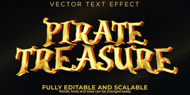 Pirates text effect, editable ship and adventure text style