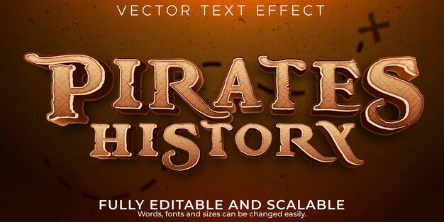해적 텍스트 효과, 편집 가능한 배 및 모험 텍스트 스타일