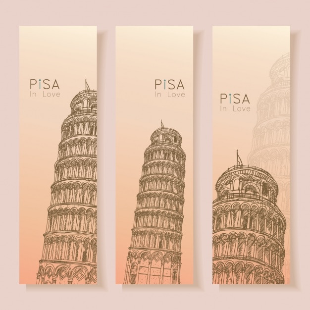 Free vector pisa banners collection