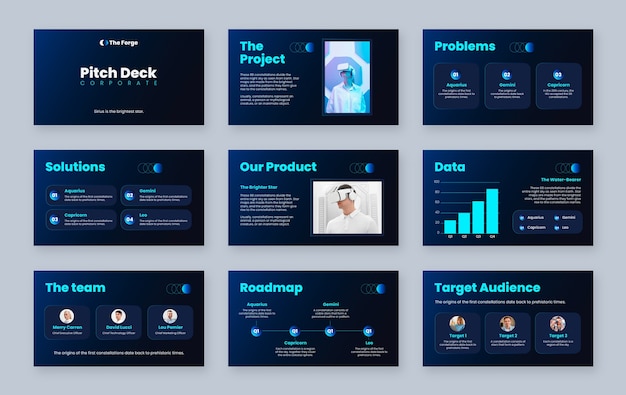 Free vector pitch deck presentation template