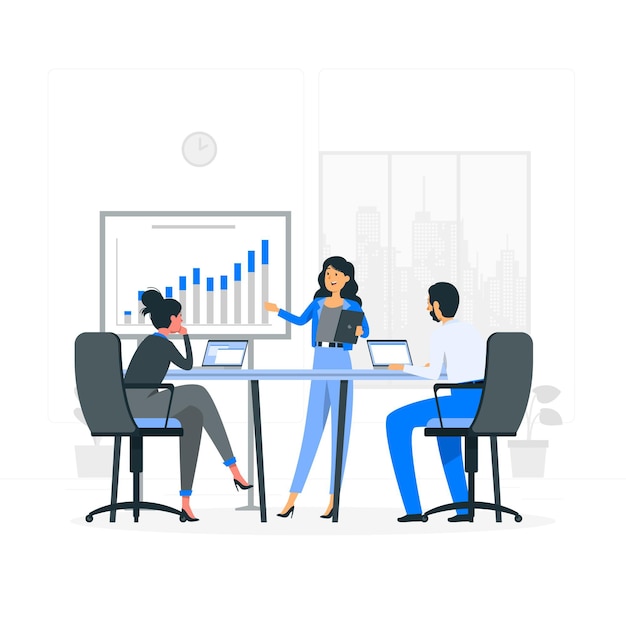 Free vector pitch meeting concept illustration