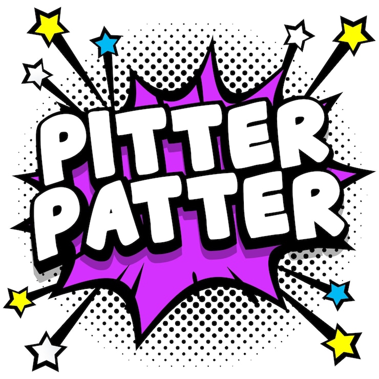 Free Vector pitter patter pop art comic speech bubbles book sound effects