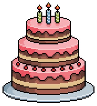 Premium Vector Pixel Birthday Party Elements Premium Vector Pixel Birthday Party Elements