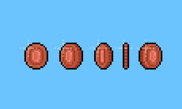 プレミアムベクター ビデオゲームコインピクセル化アイコン