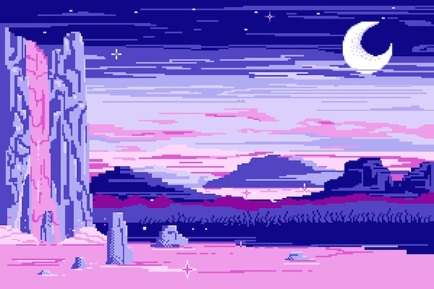 Pixel art mystical background