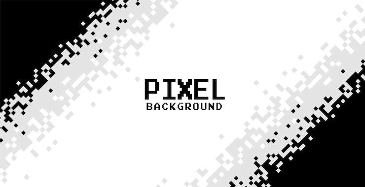 Free Vector pixel mosaic background in black and white