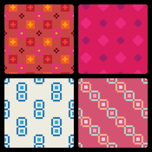 Free Vector pixel pattern collection