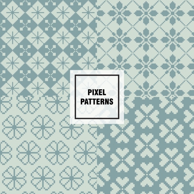 Free vector pixel patterns collection