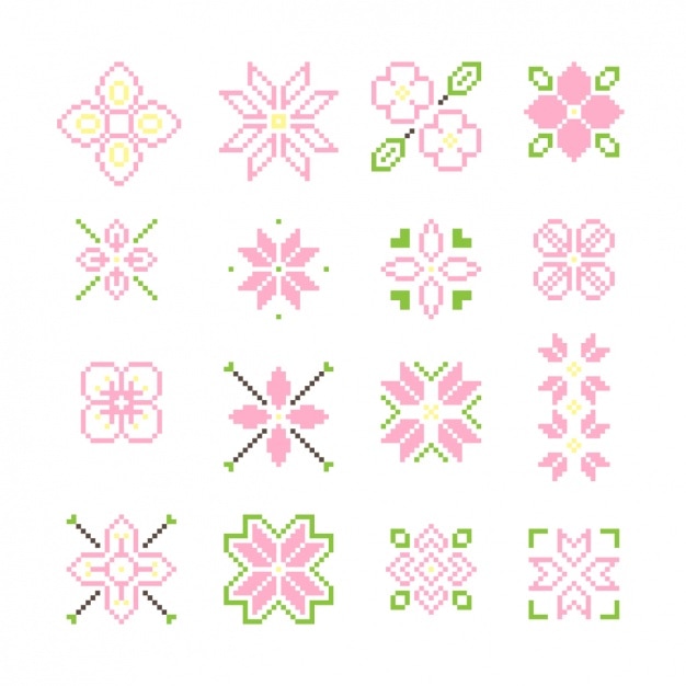Pixelated flowers collection