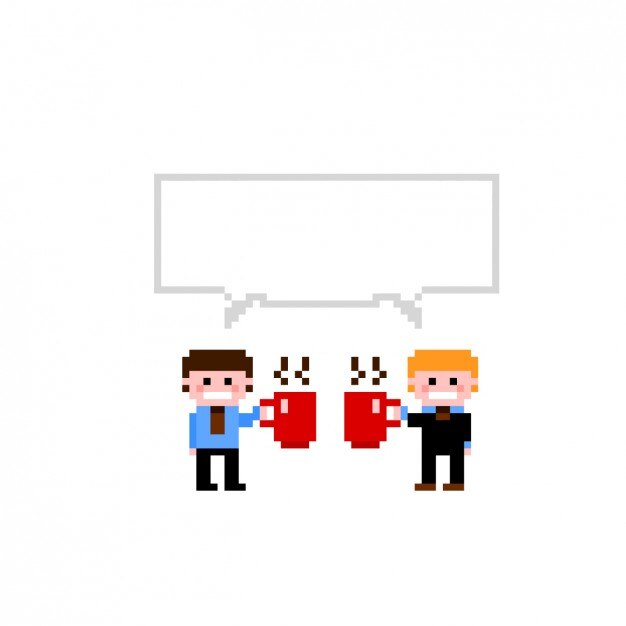 Pixelated illustration of businessmen