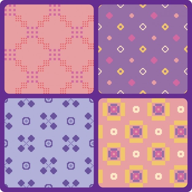 Free Vector pixelated pattern set