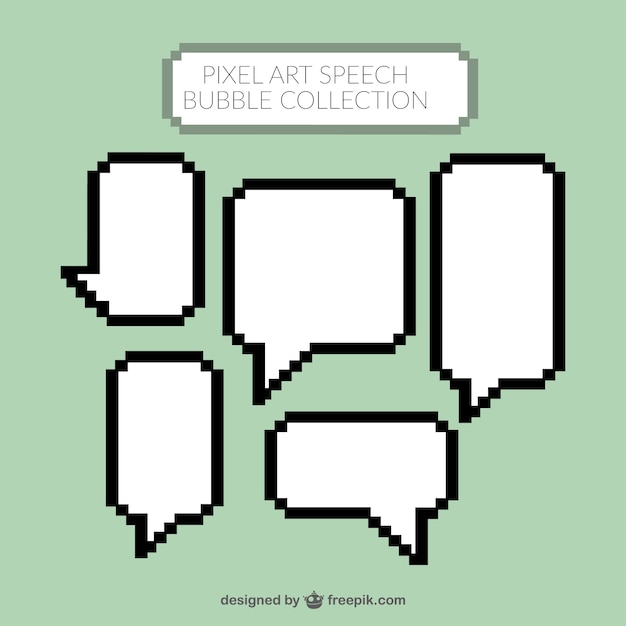 Free vector pixelated white speech bubbles