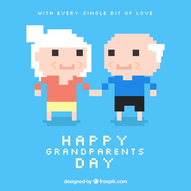 Pixels grandparent couple background