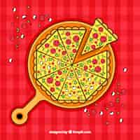 Бесплатное векторное изображение Пицца с ингредиентами