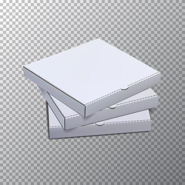 Download Premium Vector Pizza Box Mockup White Food Package Blank Design PSD Mockup Templates