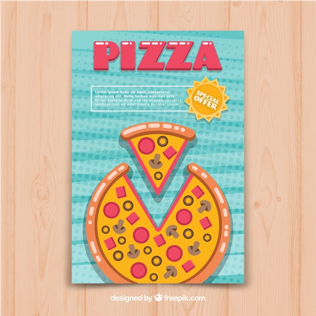 Vettore gratuito brochure pizza in design piatto