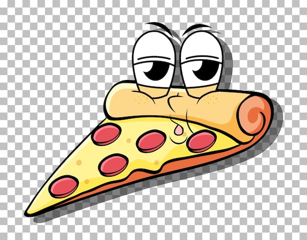 Vettore gratuito personaggio dei cartoni animati della pizza isolato