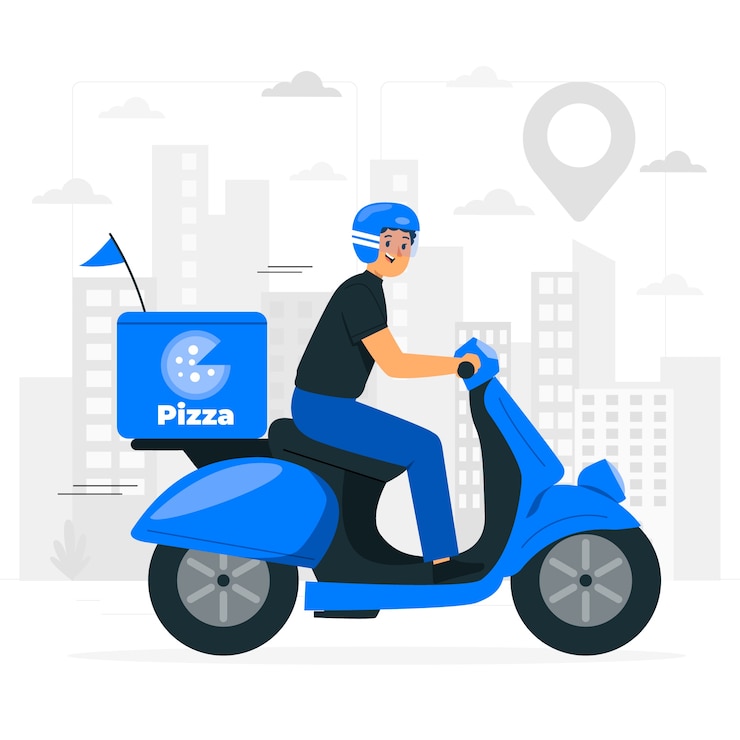 Free Vector pizza delivery concept illustration