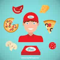 Vettore gratuito pizza delivery