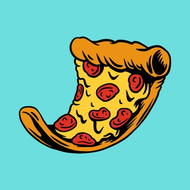 Free vector pizza drawing style sticker vector