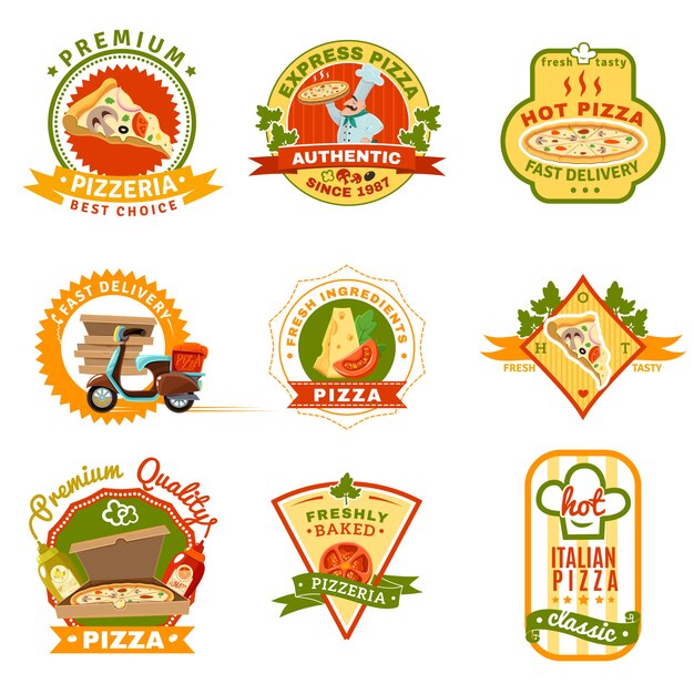 Pizza Emblems Set 