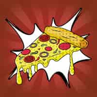 Free vector pizza fast food pop art style