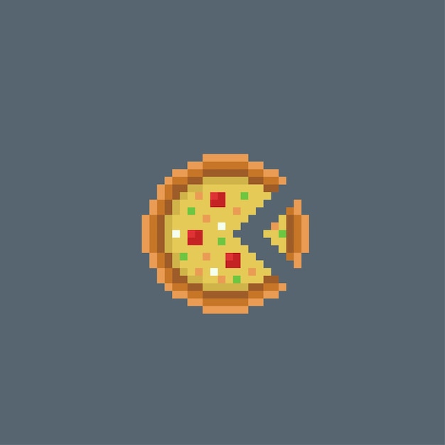 Пицца еда в пиксельном стиле Premium векторы