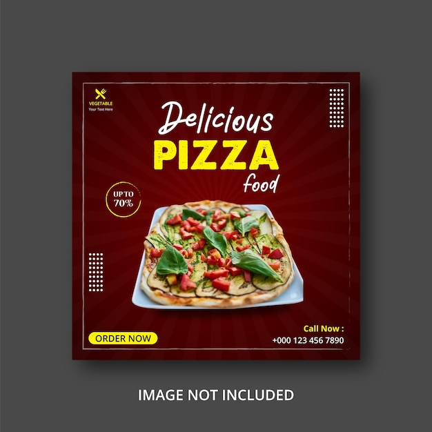 Pizza food social media post template