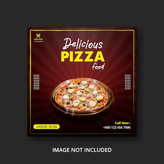 Pizza food social media post template