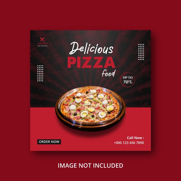 Pizza food social media post template