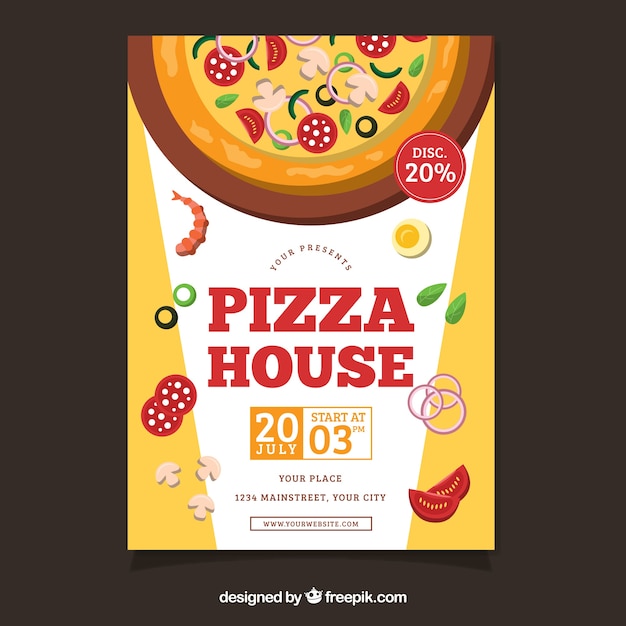 Free vector pizza ingredients flyer