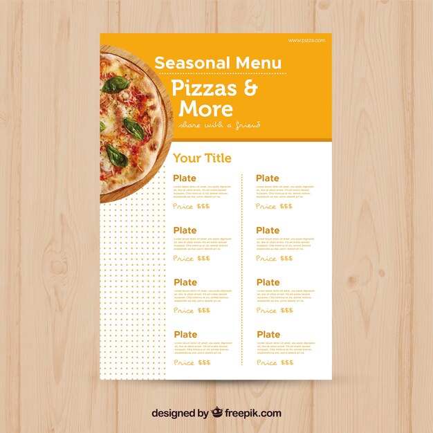 ピザメニューテンプレート