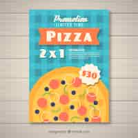 Vettore gratuito brochure di offerta pizza