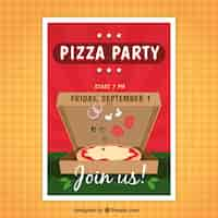 Free vector pizza party flyer