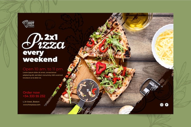 Pizza restaurant banner template