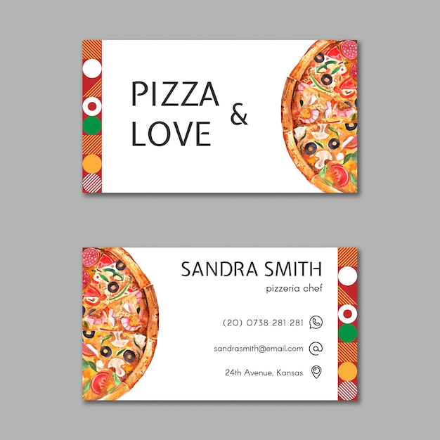 Pizza restaurant business card template