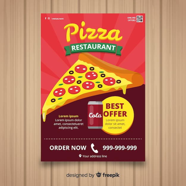 Free vector pizza restaurant flyer