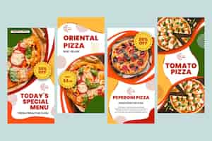 Free vector pizza restaurant instagram stories