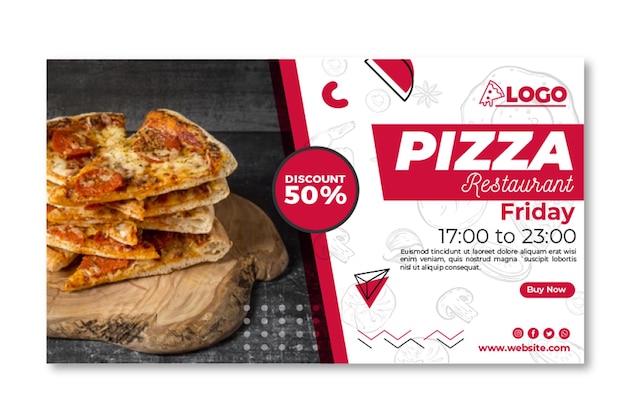 Free vector pizza restaurant landing page template