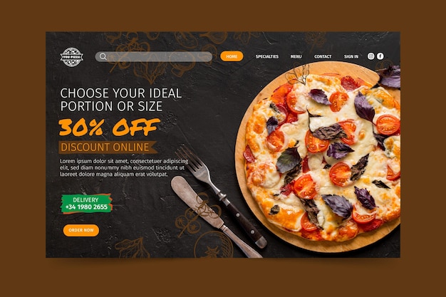 Pizza restaurant landing page