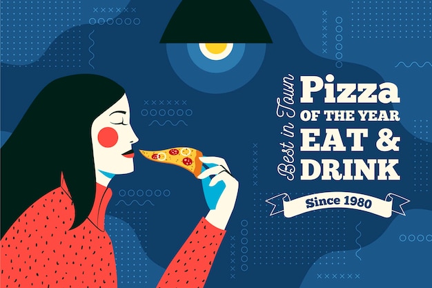 Free vector pizza restaurant mural wallpaper