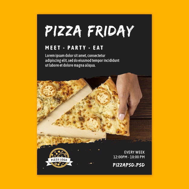 Free vector pizza restaurant poster template