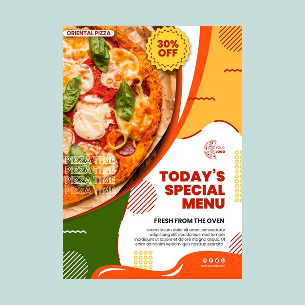 Pizza restaurant poster template