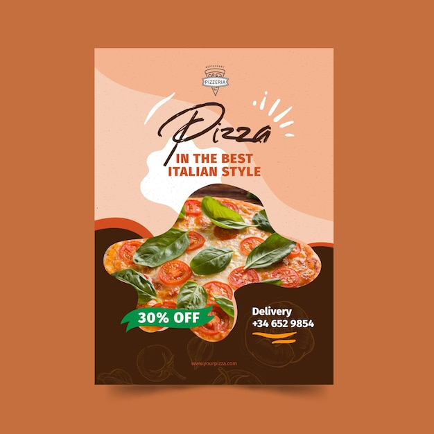 Free vector pizza restaurant poster