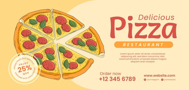 Дизайн шаблона ресторана пиццы