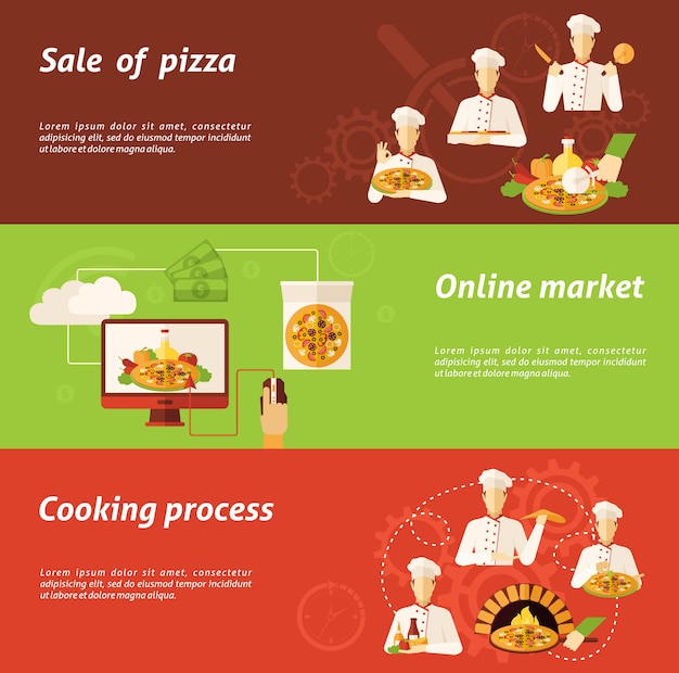 Free vector pizza sale and cooking banner