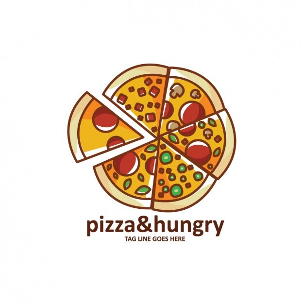 Pizza shape logo template