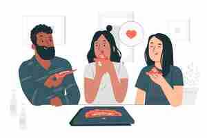 Free vector pizza sharing concept illustration