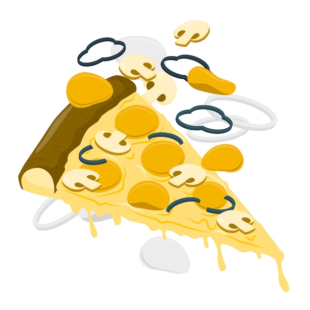 Бесплатное векторное изображение Иллюстрация концепции кусочка пиццы